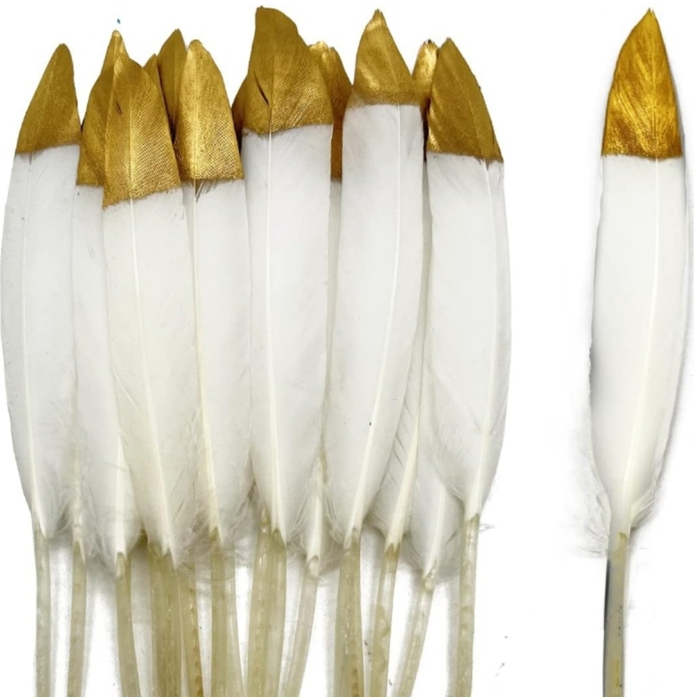 Gold Goose Feathers 4"-8" for Wedding Party Decoration Dream Catcher